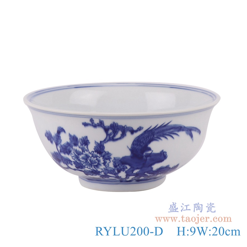 RYLU200-D青花花鸟纹大碗正面