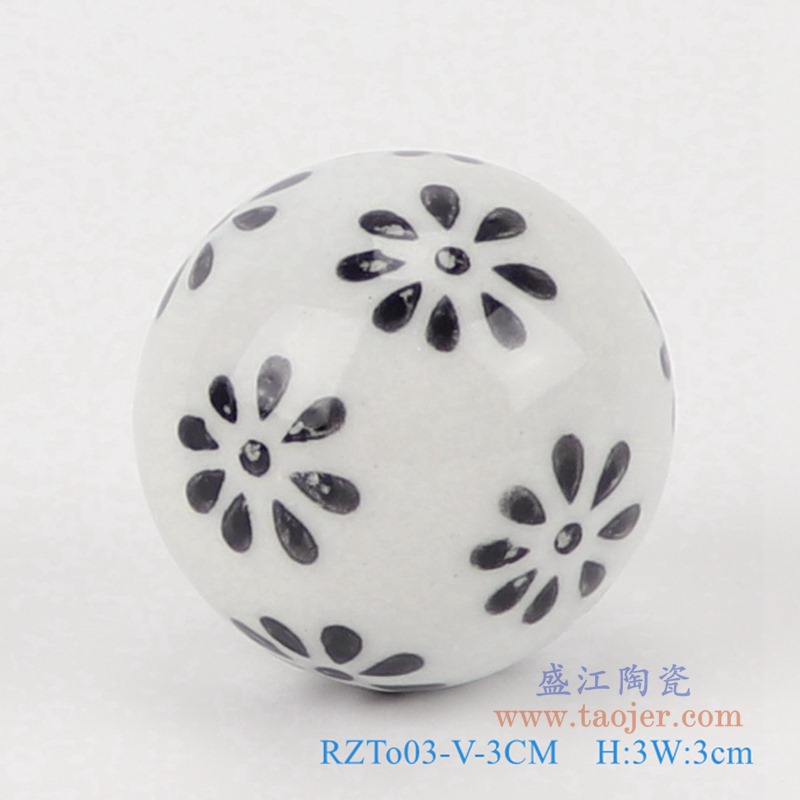 青花3厘米浮球圆球;产品编号：RZTo03-X-3CM       产品尺寸(单位cm):  高：3直径：3口径：底径：重量：0.1KG