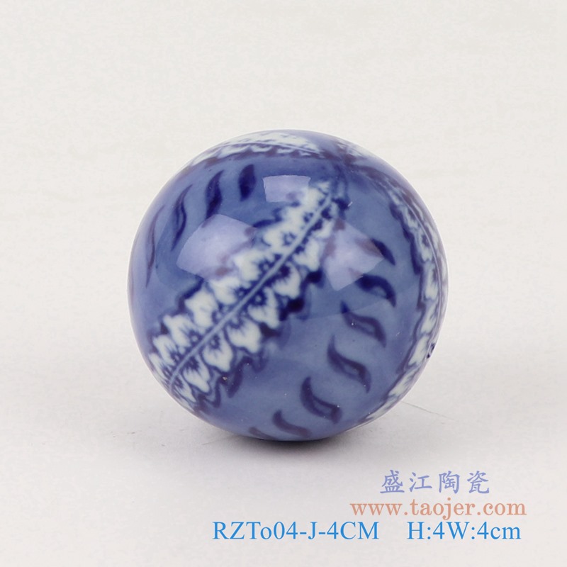 青花4厘米浮球圆球;产品编号：RZTo04-E-4CM       产品尺寸(单位cm):  高：4直径：4口径：底径：重量：0.1KG