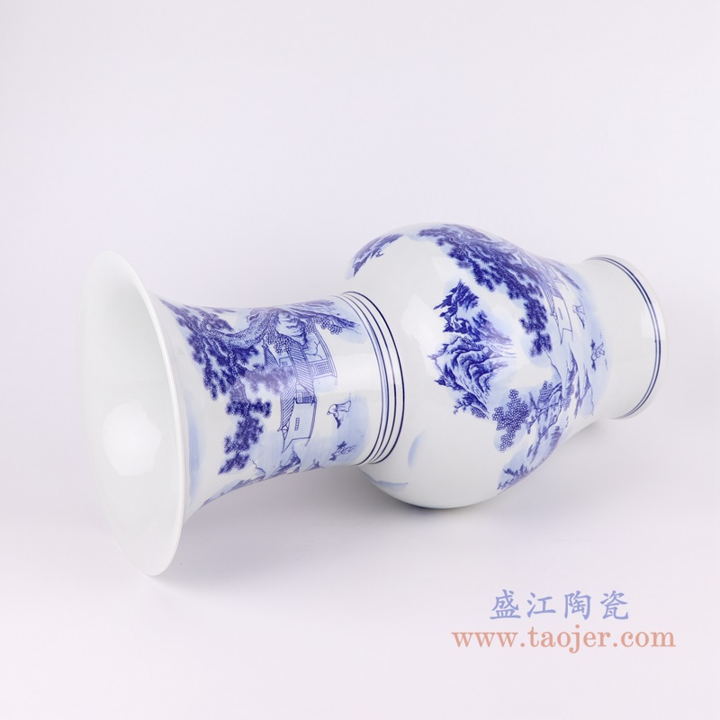 青花山水花菇大号;产品编号：RYCI43-B-L       产品尺寸(单位cm):  高：46直径：24口径：底径：14.7重量：5.15KG