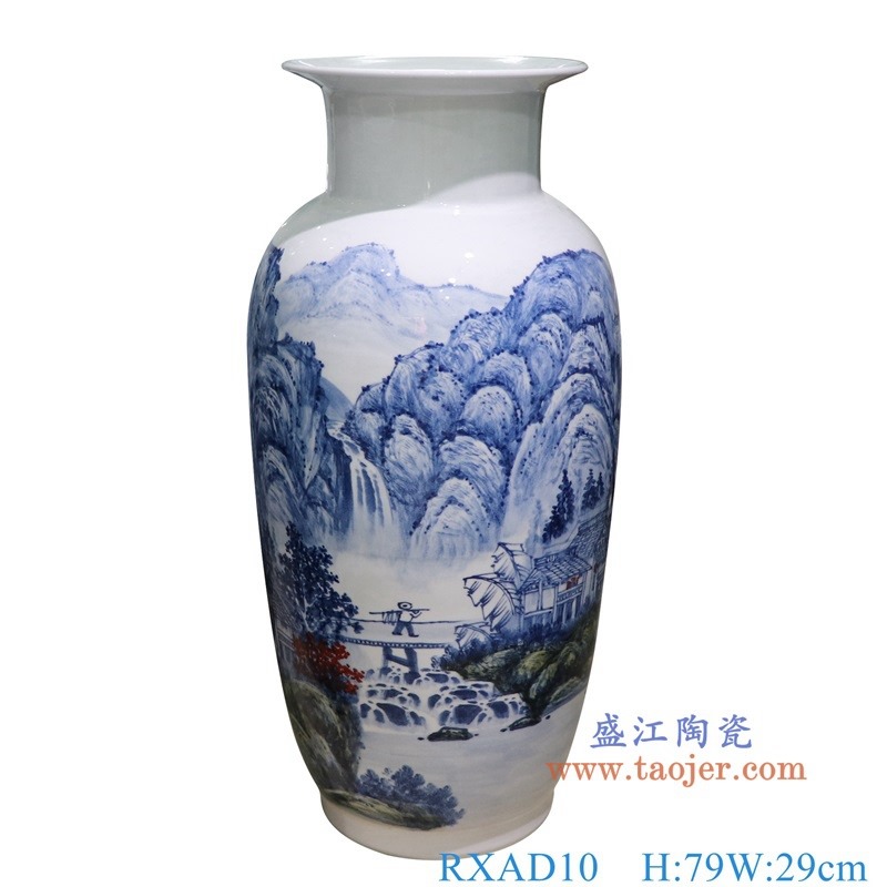 RXAD10青花山水冬瓜瓶