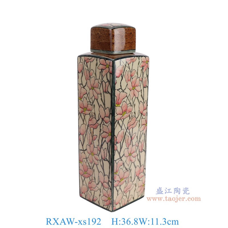 RXAW-xs192红色玉兰花四方禅雅塔正面图