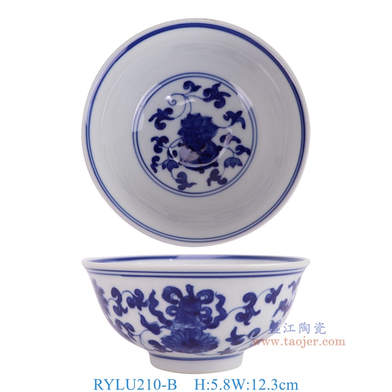 RYLU210-B青花缠枝莲4.8寸小碗