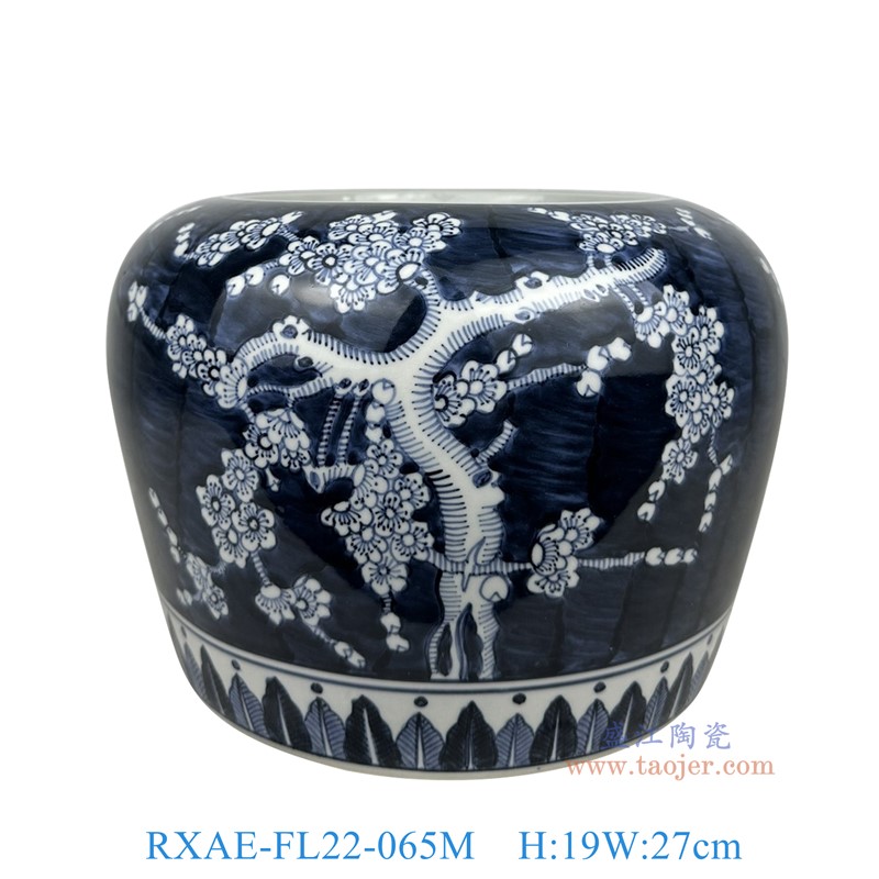 RXAE-FL22-065M手工梅花纹缸中号高19直径27