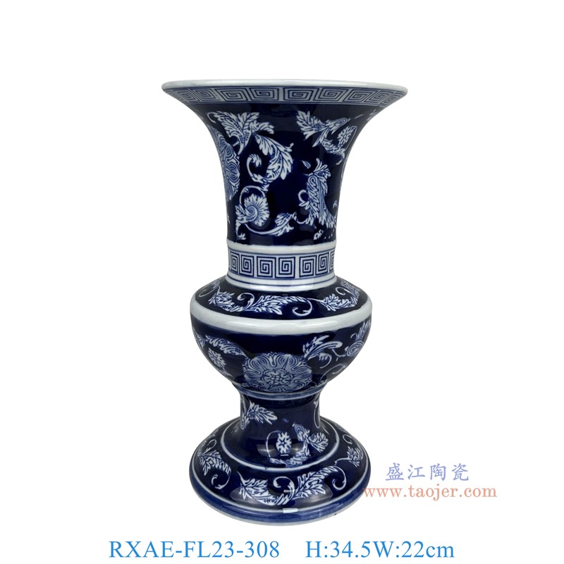 RXAE-FL23-308手工花叶纹花瓶高34.5直径22