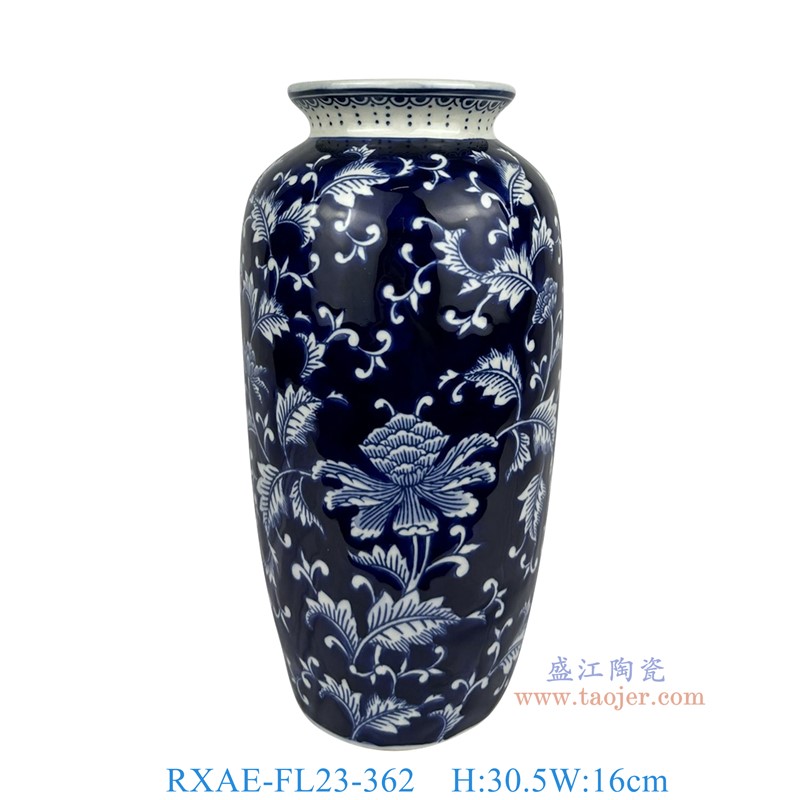 RXAE-FL23-362手工花叶纹冬瓜瓶高30.5