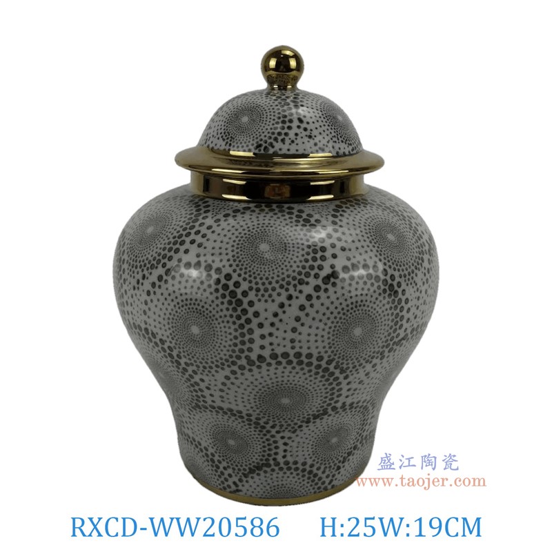 RXCD-WW20586几何图案描将军罐高25直径19