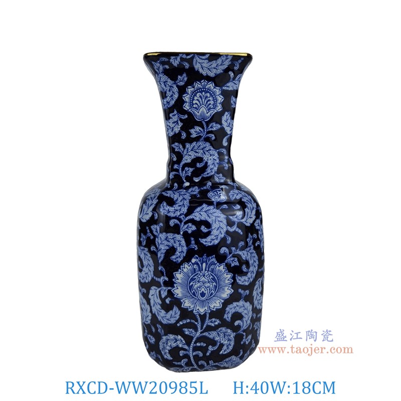 RXCD-WW20985L手工花卉纹花瓶大号高40直径18