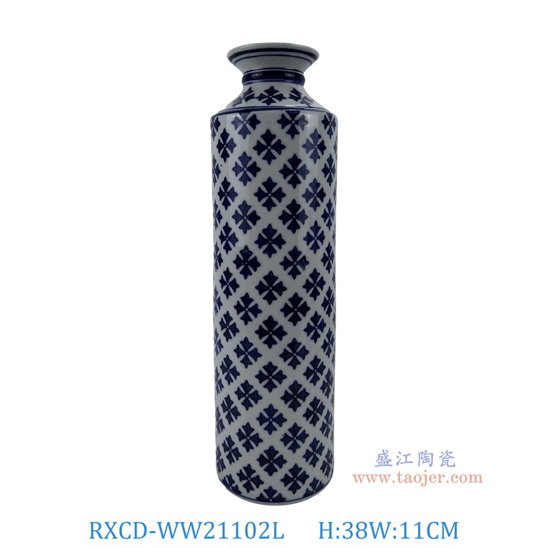 RXCD-WW21102L手工几何图案花瓶大号高38直径11