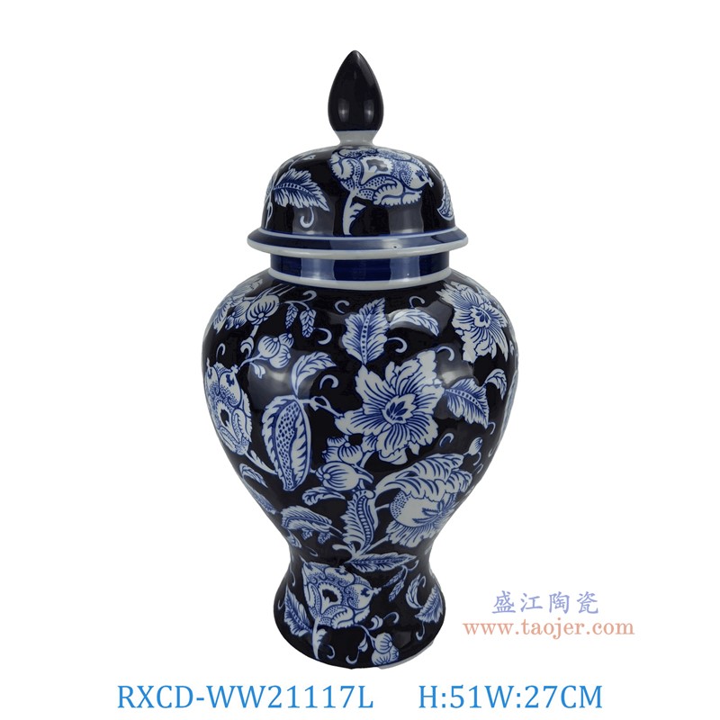 RXCD-WW21117L复古青花将军罐大号高51直径27