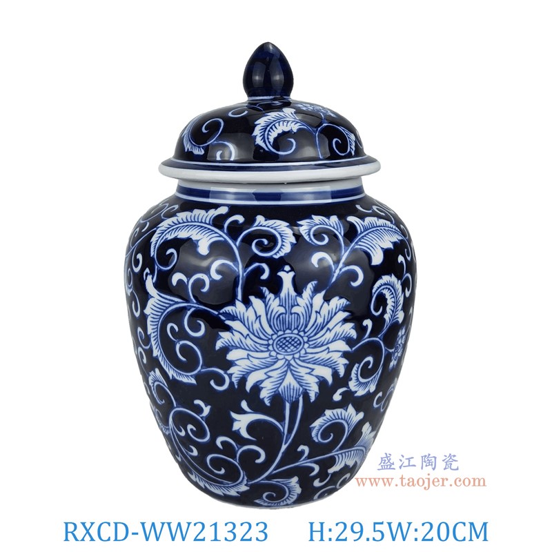 RXCD-WW21323缠枝莲纹将军罐高29.5直径20