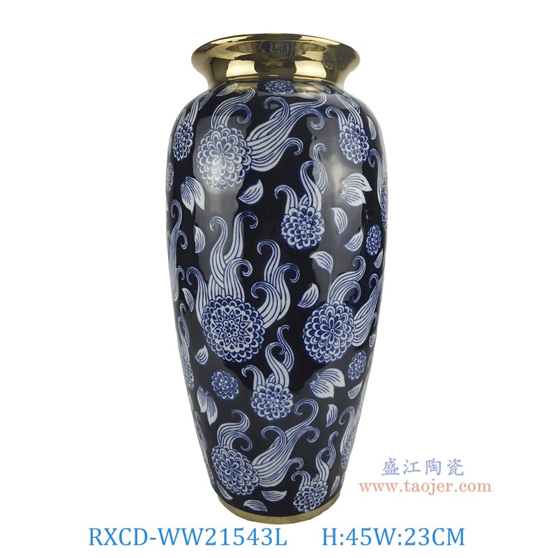 RXCD-WW21543L描金手工花瓶大号高45直径23