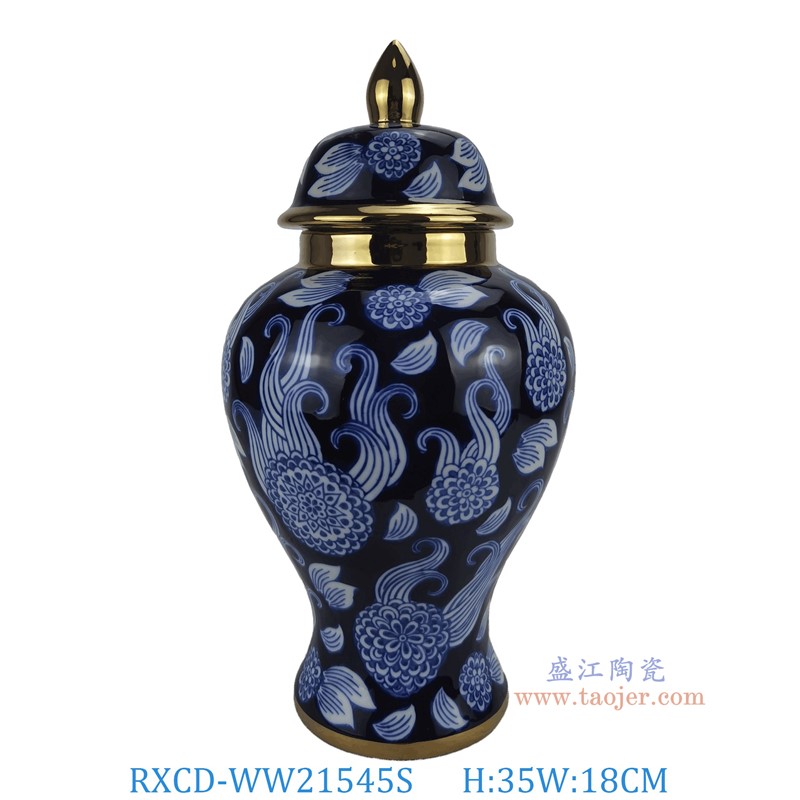 RXCD-WW21545S描金手工将军罐小号高35直径18