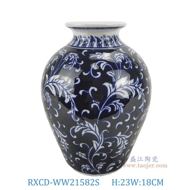 RXCD-WW21582S手工水藻纹花瓶小号高23直径18