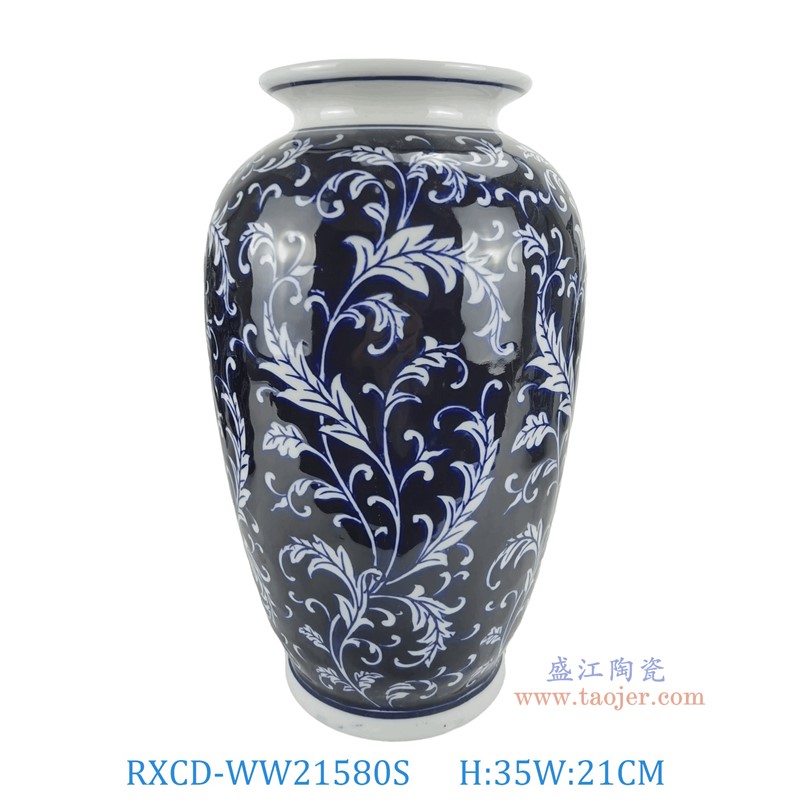 RXCD-WW21580S手工水藻纹冬瓜瓶小号高35直径21