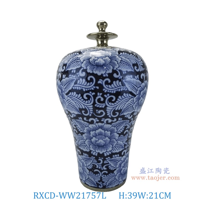 RXCD-WW21757L青花描金花鸟摆件大号高39直径21