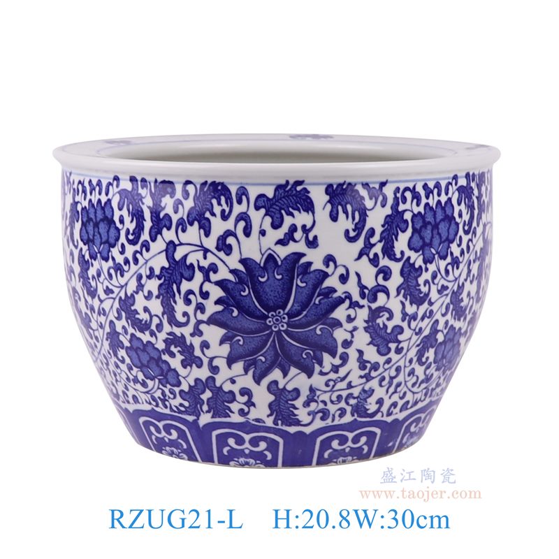 RZUG21-S-M-L   青花缠枝莲花盆鱼缸